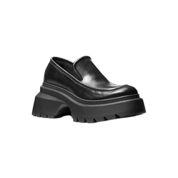 Michael Michael Kors Women's Shiloh Leather Lug Loafers - Picture 1 of 4